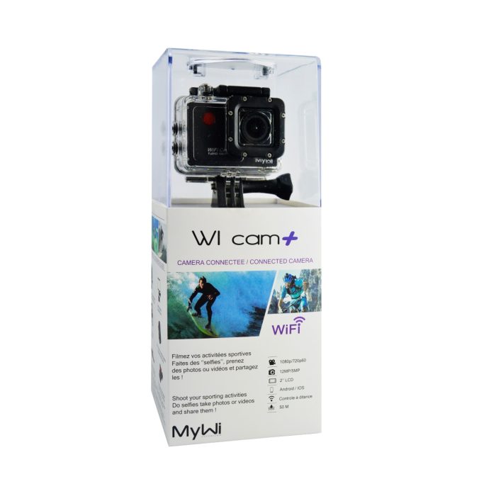 Caméra sport Connectée WI-CAM+ Full HD - WiFi – Étanche avec 8